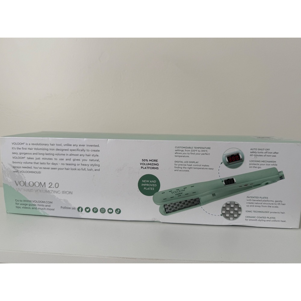 VOLOOM 2.0 Rootie 3/4 Hair Volumizing Iron Mint Green OIRR1.0-2 Kit New